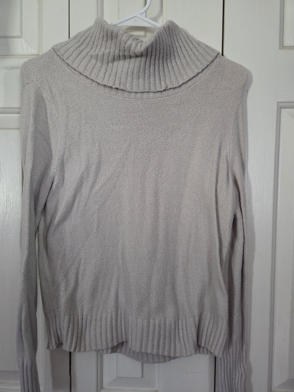 Rachel Zoe Cream Ribbed Turtleneck Sweater